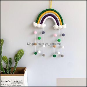 Party Decoration Woven Cloud Rainbow Hanging Decoration Ins Nordic Style Home Wall Decor Children Room Pendant 1381 V2 Drop Delivery Dhhr9