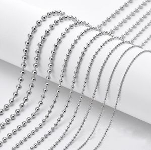 collana con catena di perline in acciaio al titanio 3 mm 3,2 mm 16-24 pollici Multi specifica Chiusura a moschettone adatta per ciondolo