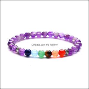 Fios de miçangas 7 Chakra Bracelet Christmas Ladies Jóias Presentes Cura Energy Blend Men e mulheres ioga Férias de aniversário G DHSELLER2010 DHFGW