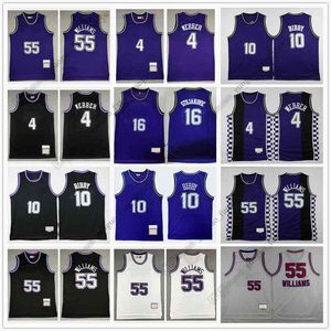 Retro Basketball Webber 10 Mike 4 Chirs Bibby stojakovic 55 Jason 16 peja Williams Blue White High Quality Jersey Size S--XXL