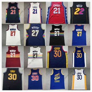 Retro Basketball Jerseys 21 Embiid 22 Jimmy Joel Butler 27 Murray 30 Stephen Jamal Curry Davis Paul Wade Fox Caruso James Anthony Durant Lowry LaVine