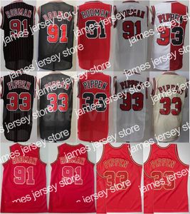 Basketbol formaları erkek basketbol scottie pippen jersey dennis rodman üniforma pantolon kısa dikişli ev uzak kırmızı siyah beyaz bej yüksek kalite