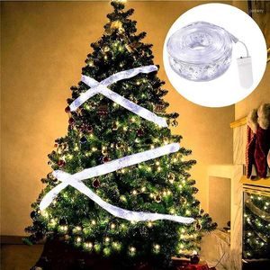Dizeler Parlayan Noel Şerit Işıkları LED Pil Çalışan Noel Ağacı Işık Tatil Dekoru Bows String Navidad
