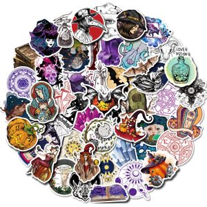 50Pcs Cartoon Witch Potion Stickers Non-Random For Car Bike Luggage Graffiti Sticker Laptop Skateboard Motor Water Bottle Snowboard Wall Decals Kids Gifts