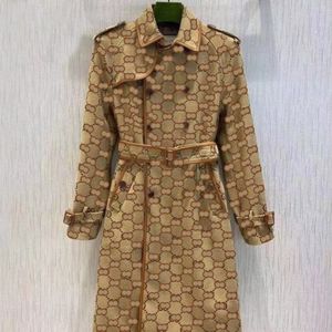 B809 Autumn womens trench coats designer luxury Women Windbreaker body letter print jacket Loose Belt Coat Female Casual Long Trenchs Coat