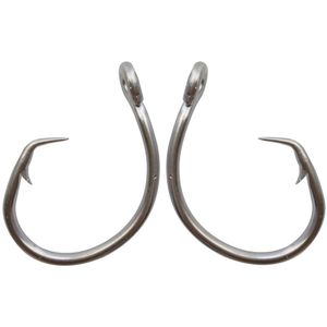 Wholesale circle hooks fishing for sale - Group buy 40pcs Stainless Steel Circle Fishing Hooks White Thick Tuna Bait Fishing Hook Size e