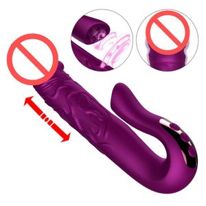 Sex Toys Massagers Dildo Vibrator Telescopic Rotation G-Spot Massage Vagina Clitoris Stimulator Tongue Slicking Sex Toys For Women J1456