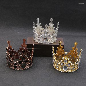 Clipes de cabelo casamentos de noiva Tiaras Cristal Little Crown Brithday Cake Baking Decorative Head Jewelry Small Diadema Acessórios