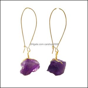 Brincos de cristal artesanais para mulheres cair candidato a cura Chakra Gemstone Energia Espiritual Reiki Ncing Ear dhkmg