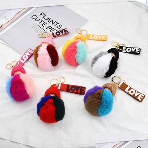 Klapetyki Faux Fur Ball Blak Urocze dzieci Plush Toys Cute Colorf Sange Baby Lalk Keyring Kobiet Puszysty pompom Klucz rin bdehome dhyym