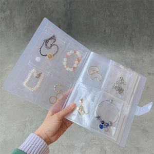 Buchschmuckkiste großhandel-Schmuckk sten Bag Transparent Ohrring Organizer Buch PVC Coin Album Sammlung Geschenke H lle Clear Schmuck Display