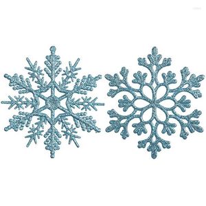 Decorazioni natalizie 10 pezzi 10 cm oro argento glitter polvere fiocchi di neve corde albero appeso ornamenti pendenti decorazione festa neve finta