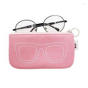 Aufbewahrungstaschen Sonnenbrille Stofftasche Tragbare Anti-Druck Einfache Korea kann aufgehängt werden Weiches Leder Metall Bajonett