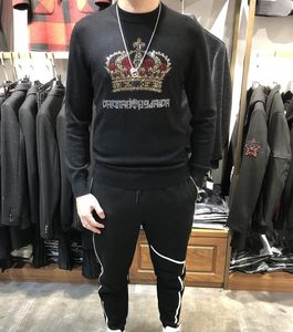 Maglioni da uomo Autunno Inverno Maglione da uomo Uomo 2022 Coreano Crown Drill Girocollo Moda uomo