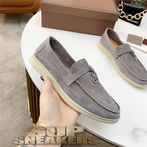 Fashion mens womens causal loafers shoes mmtal lock suede outdoor platform sneaker multicolor non-slip sole massage Plate-forme shoe breathable designer sneakers