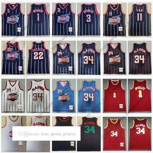 Retro Basketball Jerseys McGrady 1 Tracy 1995-96 Francis 3 Steve 11 Yao Ming Drexler 22 Clyde 34 Hakeem Olajuwon 1996-97 Black Red High