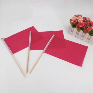 Wholesale Colorful 14x21cm flag Hand waving Banner Flags Festive party flag with Solid rod