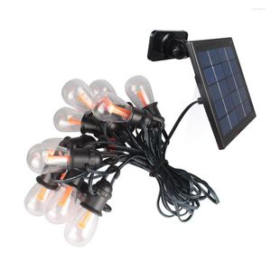 Strings Waterproof Edison Solar Power 12 Led Bulb String Light Warm White 27FT Patio Lights For Yard Cafe Christmas Tree Outdoor Decor