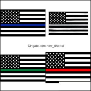 Bannerflaggor US Stock Thin Blue Line Red Flags 3x5 ft 6 Styles Polyester Flag Police Fire Respekt och hedra Banner 60st 776 K2 Drop Dhyew