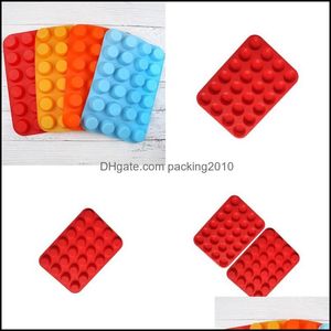 Baking Moulds Solid Colour Sile Molds Baking Mods 24 Grids Easy Demoding Accessory Mold High Temperature Resistance Dessert Shop 3 8D Dh3X0