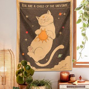 Arazzi Sun Moon Tarot Tapestry Wall Hanging Witchcraft You Are A Child Of The Universe Bohemia Home Decor Hippie Bedroom