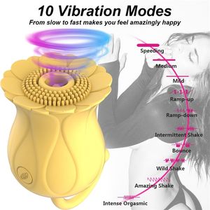 Massaggiatore giocattolo del sesso Succhiare la vagina Vibratore Rosa Intimo Buon capezzolo Ventosa Leccata orale Stimolazione del clitoride Giocattoli potenti Donne
