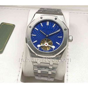 الساعات الفاخرة للرجال الميكانيكي المسلسل 26522CE Hollow Tourbillon Automatic 42mm Steel Band Geneva Grands Wristwatches 38UH