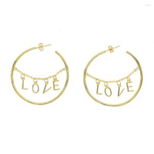 Gestüt Ohrringe 2022 Top Sale Mode Gold Farbe Romantischer Liebesbrief für schöne Mädchen Frauen Übertreibung großer Kreis Luxus