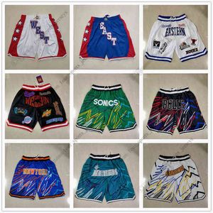 Lightning Edition Tutti i pantaloncini da basket appena ricuciti con pantaloni della cerniera tascabile mesh retrò sport