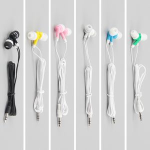Black Colorful In Ear Earphones Headphone 3.5mm Wired Earbud Earphone For MP3 MP4 Cellphone For Museum School