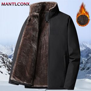 メンズジャケットMantlconx冬の太いスタンドカラーパーカーメンコートカジュアルフリースコットンメンズ男性服4xl 5xl 220907