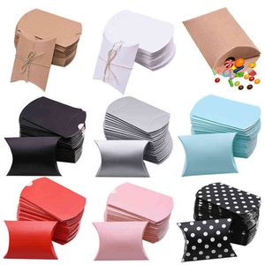 가짜 꽃 녹지 102030pcs kussen snoep doos kraftpapier 크리스마스 선물 verpakking dozen snoep zakken bruiloft gunsten verjaardag party decoraties j220906