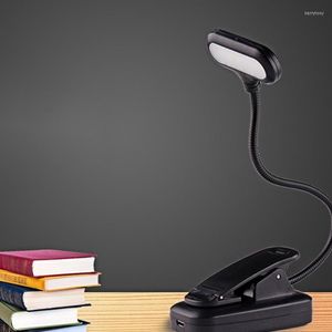 Lâmpadas de mesa Creative Student Protection Olhos de cabeceira clipe USB Bateria LED LED LED LED LED com suporte rotativo de 360 ​​graus
