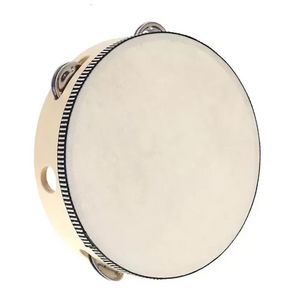 Bomboniere Tamburo 6 pollici Tambourine Bell Tenuto in mano Tamburello Birch Metal Jingles Kids School Musical Toy KTV Party Percussion Toy DHL Free C0907