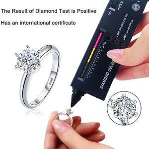 PANASH 0.5/1/2/3 Ct Solitaire Moissanite Ring PT950 Platinum Rings for Women Eternity Engagement Wedding Band Jewelry Gift