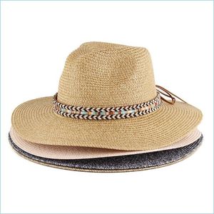 Chapéu largo Brim Hats Beach Hat para homens homens sombra mulher homem primavera verão panamá jazz top girl girl st wide hats women women carshop2006 dhado