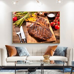 Canvas Painting Kitchen Variety of steak Cuadros Scandinavian Posters and Prints Wall Art Food Picture Living Room Home Decor