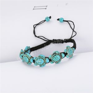 Gewebte Armbänder Böhmische Türkise Meeresschildkröte Armband Perlen DIY Handgemachte Seil Schmuck Kette Für Frauen Männer Armbänder