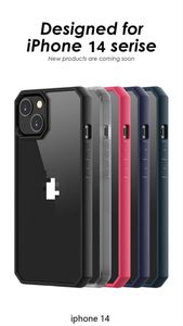 Casos de telefone colorido sólido anti-gotas de canto para iPhone 14 14Pro prevenção de conchas de prevenção
