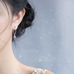 Hoop Earrings Women's Japanese And Korean Style Simple Round Drop-Shaped Ear Ring Graceful Geometric Jewelry