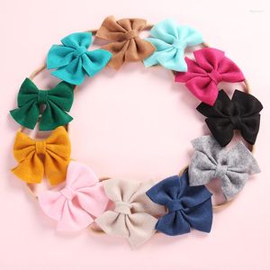 Hair Accessories Hand Tied Cotton Linen Bow Nylon Headband School Girl Headbands Accessory