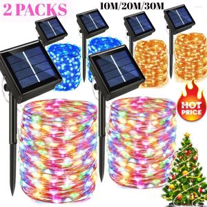 Dizeler 8 Mod Led Güneş Peri Işıkları Lamba Açık 10/20/30 m Leds Tatil Partisi Çelenk Bahçe Noel Dekoru için Dize Işık