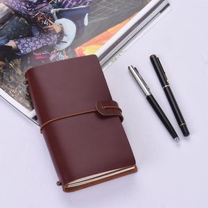 Business Notepad Kartenhalter Nachf￼llbares Leather Journal Reisebuchnotagebuch mit einem Blindpapier mit elastischen Riemen f￼r M￤nner