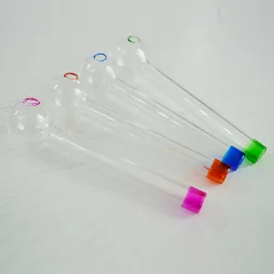 Tubo de vidro de 4 polegadas de vidro limpo queimador de ￳leo transparente para fumar cigarros de tubo de tabaco coloridos ervas queimando tubos pyrex