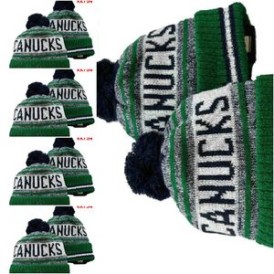 Berretto Vancouver Palla da hockey nordamericana Patch laterale squadra Cappello invernale in lana Sport lavorato a maglia Cappellini con teschio