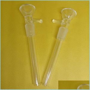 Other Smoking Accessories 14Mm Male Clear Pyrex Smoking Glass Bowl With 2Inch To 4.5Inch Downstem Filter Funnel Nails Joint For Bong Dhozs