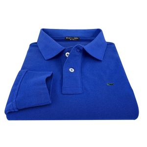 Polos masculinos de alta qualidade Spring outono 100% algodão bordado camisa casual de manga longa Tops de camiseta 812 220908