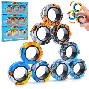 Dekompressionsleksak fidget leksaker för barn magnetiska ring adhd ångest lättnad finger roliga gåvor spinner pojkar flickor släpp levererar bdejewelry amrxd