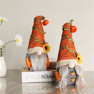 Outros suprimentos de festa de evento Fall Gnome Pumpkin Sunflower sueco elfo anão ornamentos de pelúcia para casa natal outono de ação de graças decoração 220908