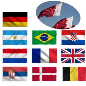 Qatar World Cup 90x150cm National Flag Collectible Cape National Team Cheer Celebrate Football Competition Soccer Argentina Brazil Germany Belgien England SSSS